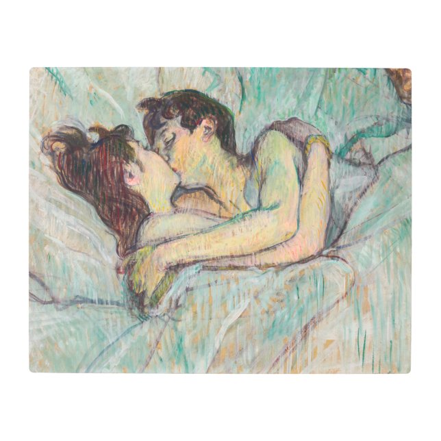 Toulouse-Lautrec - In Bed, The Kiss Metal Print (Front)