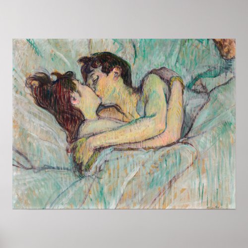 Toulouse_Lautrec _ In Bed The Kiss Poster