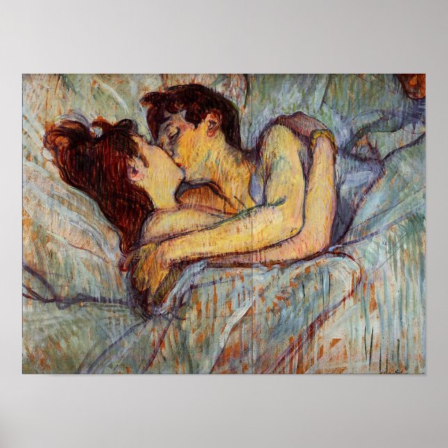 Toulouse-Lautrec In Bed The Kiss Poster (Front)