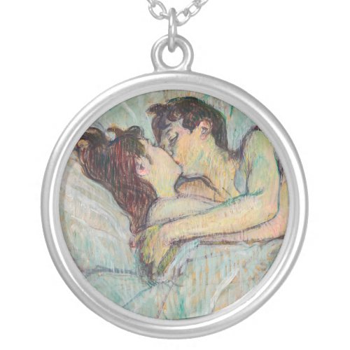 Toulouse_Lautrec _ In Bed The Kiss Silver Plated Necklace