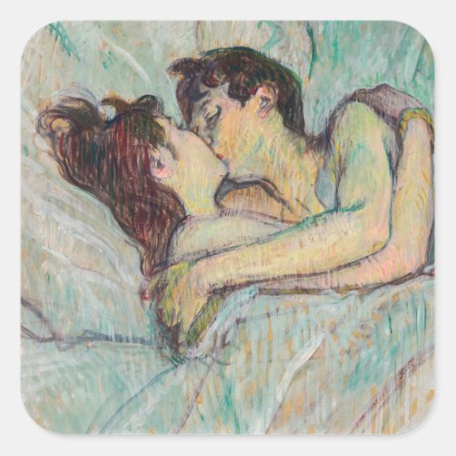 Toulouse_Lautrec _ In Bed The Kiss Square Sticker