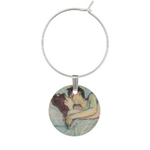 Toulouse-Lautrec - In Bed, The Kiss Wine Charm