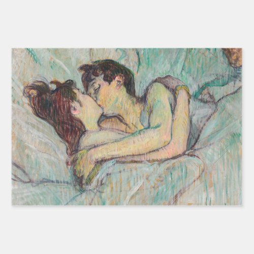 Toulouse_Lautrec _ In Bed The Kiss Wrapping Paper Sheets