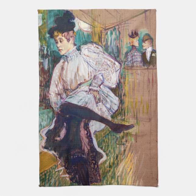 Toulouse-Lautrec - Jane Avril Dancing Kitchen Towel (Vertical)