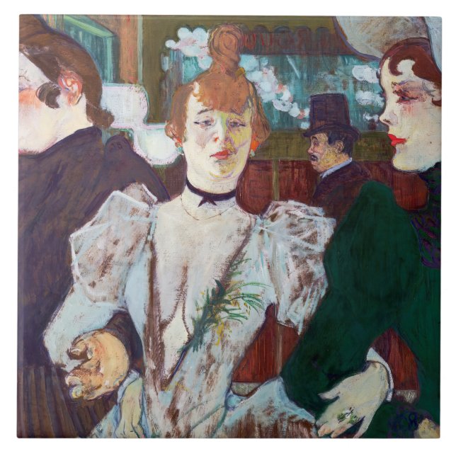 Toulouse-Lautrec - La Goulue Arriving at the Rouge Ceramic Tile (Front)