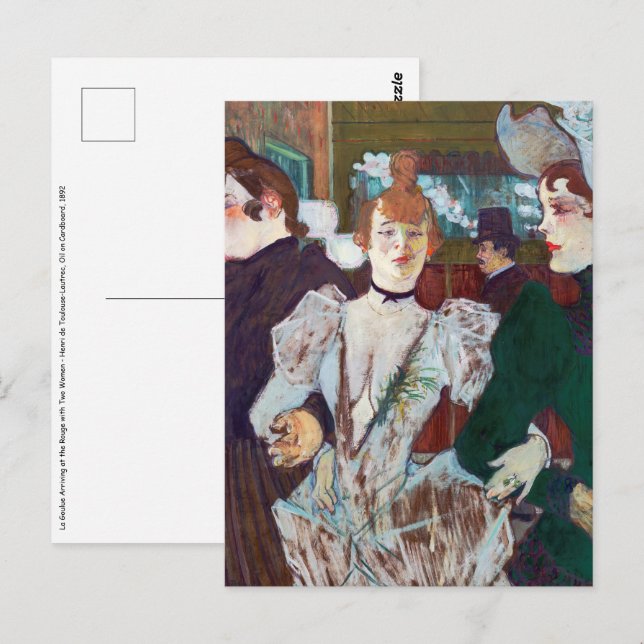 Toulouse-Lautrec - La Goulue Arriving at the Rouge Postcard (Front/Back)