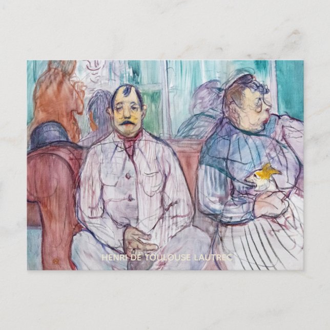Toulouse-Lautrec, Madam, Sir and the Dog Postcard (Front)