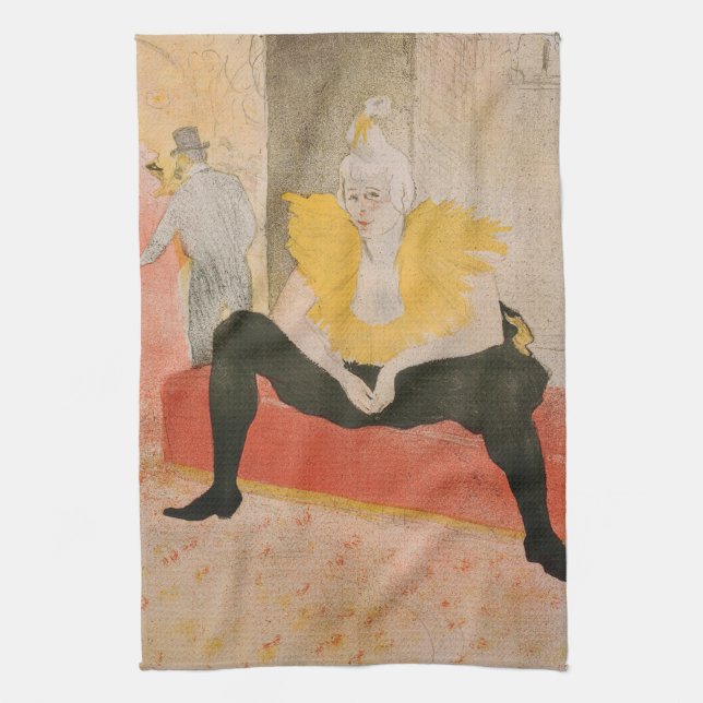 Toulouse-Lautrec - Mademoiselle Cha-u-kao Seated Kitchen Towel (Vertical)