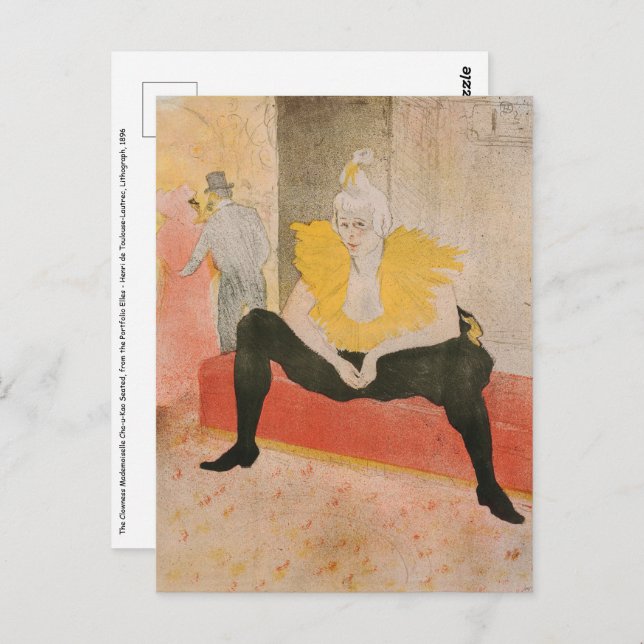 Toulouse-Lautrec - Mademoiselle Cha-u-kao Seated Postcard (Front/Back)