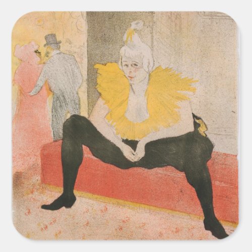 Toulouse_Lautrec _ Mademoiselle Cha_u_kao Seated Square Sticker