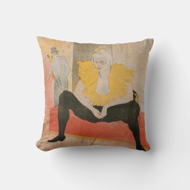 Toulouse-Lautrec - Mademoiselle Cha-u-kao Seated Throw Pillow (Front)