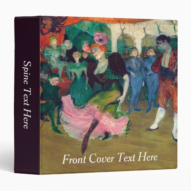 Toulouse-Lautrec - Marcelle Lender, Dancing Bolero 3 Ring Binder (Front/Spine)