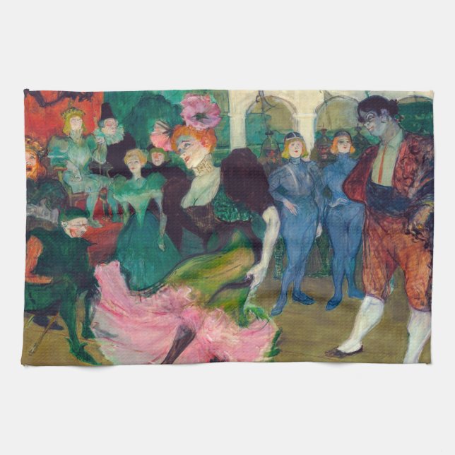 Toulouse-Lautrec - Marcelle Lender, Dancing Bolero Kitchen Towel (Horizontal)