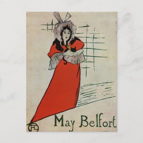 Toulouse Lautrec May Belfort 1895  Postcard