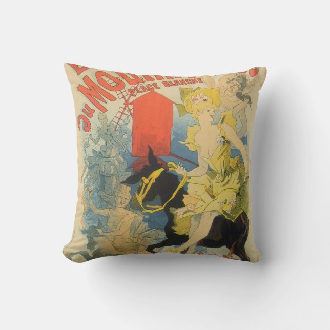 Toulouse Lautrec Poster Art Throw Pillow (Front)