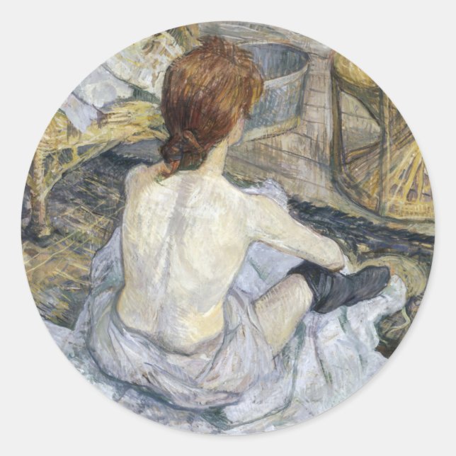 Toulouse-Lautrec - Rousse / Toilet Classic Round Sticker (Front)