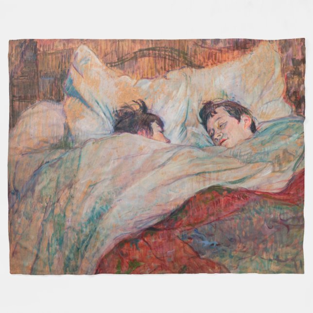 Toulouse-Lautrec - The Bed Fleece Blanket (Front (Horizontal))