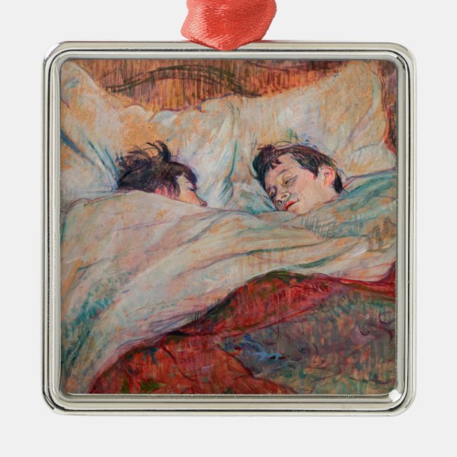 Toulouse-Lautrec - The Bed Metal Ornament (Front)