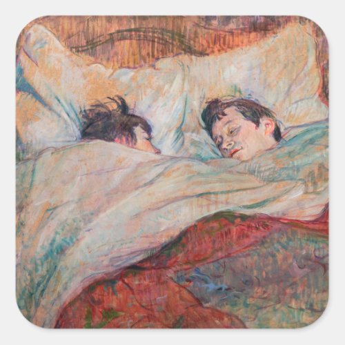 Toulouse_Lautrec _ The Bed Square Sticker