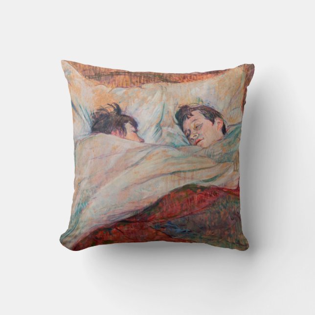 Toulouse-Lautrec - The Bed Throw Pillow (Front)