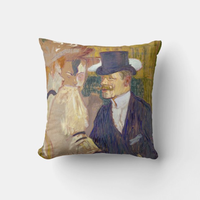 Toulouse-Lautrec - The Englishman at the Rouge Throw Pillow (Front)
