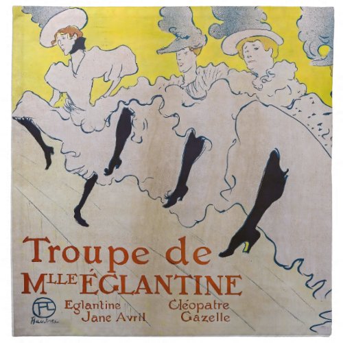 Toulouse_Lautrec _ Troupe de Mlle Eglantine Cloth Napkin