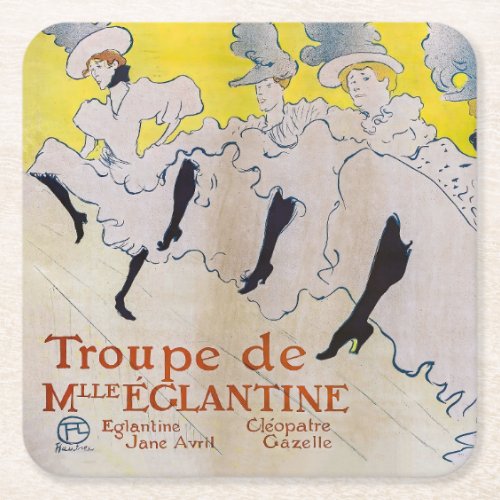 Toulouse_Lautrec _ Troupe de Mlle Eglantine Square Paper Coaster