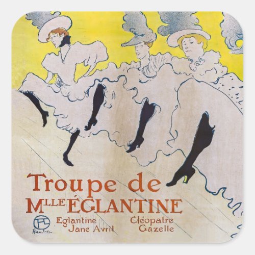 Toulouse_Lautrec _ Troupe de Mlle Eglantine Square Sticker