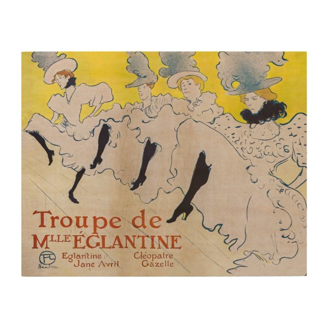 Toulouse-Lautrec - Troupe de Mlle Eglantine Wood Wall Art (Front)