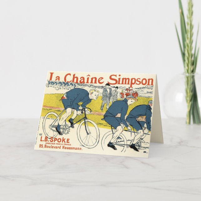 Toulouse-Lautrec - Vintage Bicycle Art Holiday Card (Front)