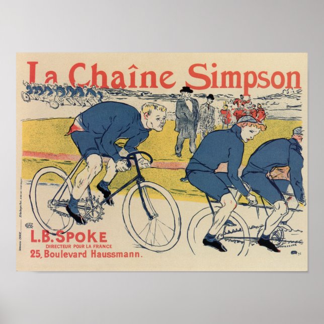 Toulouse-Lautrec vintage cycling ad Poster (Front)