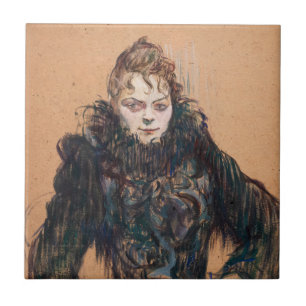 Toulouse-Lautrec - Woman with a Black Boa Ceramic Tile