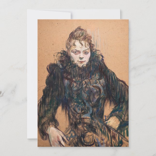 Toulouse-Lautrec - Woman with a Black Boa Invitation (Front)