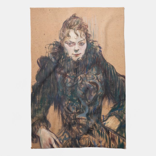 Toulouse-Lautrec - Woman with a Black Boa Kitchen Towel (Vertical)