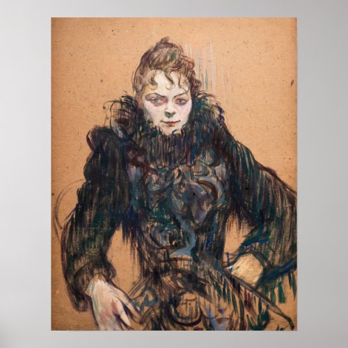 Toulouse_Lautrec _ Woman with a Black Boa Poster