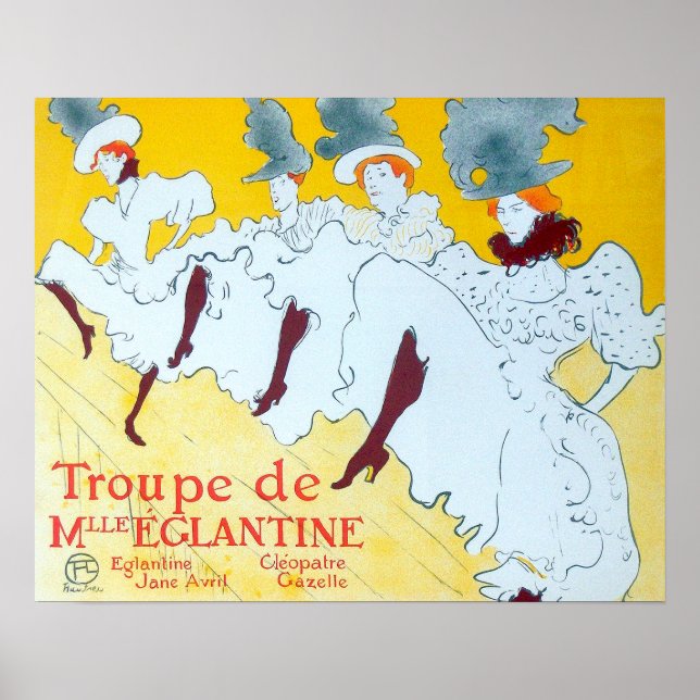 Toulouse Lautrec Yellow Dancing Girl Poster (Front)