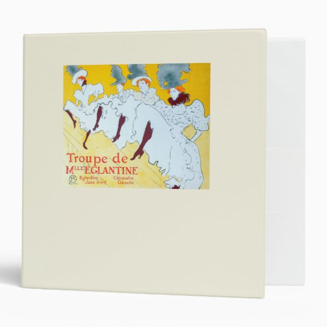 Toulouse Lautrec Yellow Dancing Girl Poster 3 Ring Binder (Front/Inside)