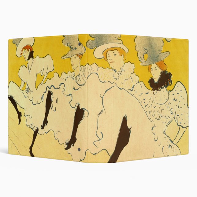Toulouse Lautrec Yellow Dancing Girl Poster 3 Ring Binder (Background)