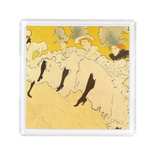 Toulouse Lautrec Yellow Dancing Girl Poster Acrylic Tray (Front)