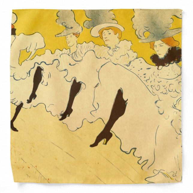 Toulouse Lautrec Yellow Dancing Girl Poster Bandana (Front)