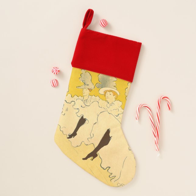 Toulouse Lautrec Yellow Dancing Girl Poster Christmas Stocking (Front)