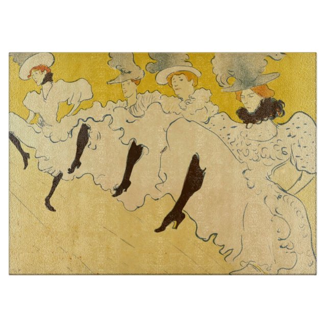 Toulouse Lautrec Yellow Dancing Girl Poster Cutting Board (Front)