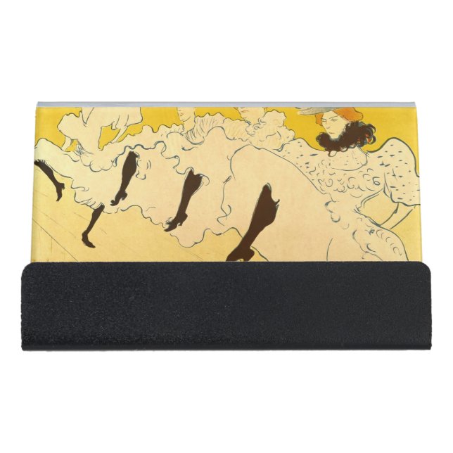 Toulouse Lautrec Yellow Dancing Girl Poster Desk Business Card Holder (Front)