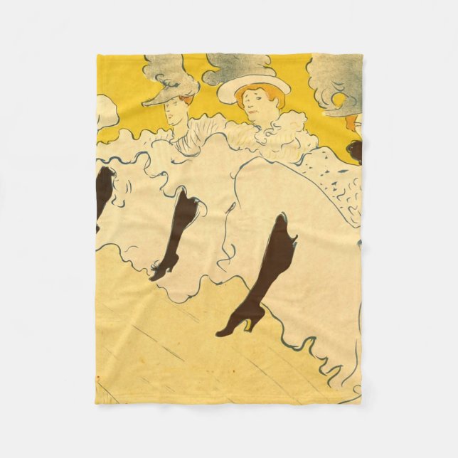 Toulouse Lautrec Yellow Dancing Girl Poster Fleece Blanket (Front)