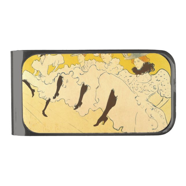 Toulouse Lautrec Yellow Dancing Girl Poster Gunmetal Finish Money Clip (Front)