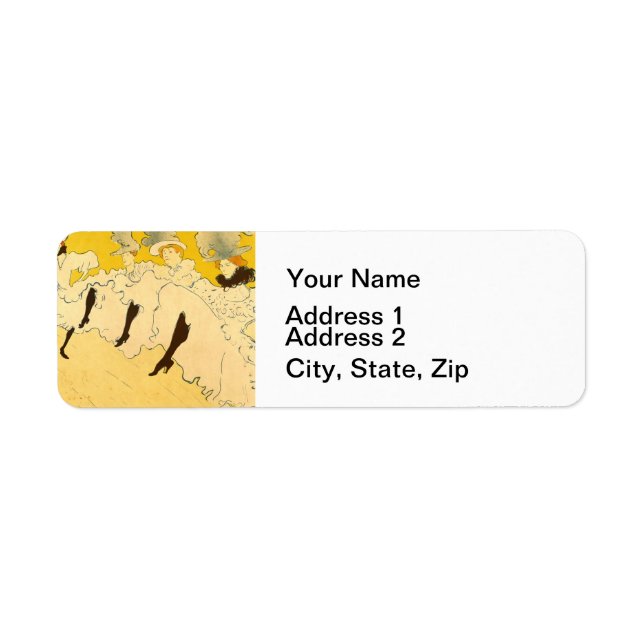 Toulouse Lautrec Yellow Dancing Girl Poster Label (Front)