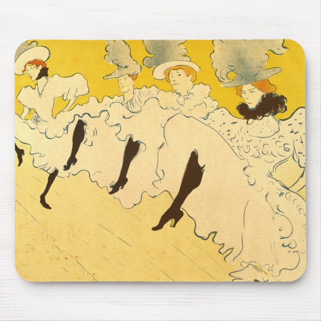 Toulouse Lautrec Yellow Dancing Girl Poster Mouse Pad (Front)
