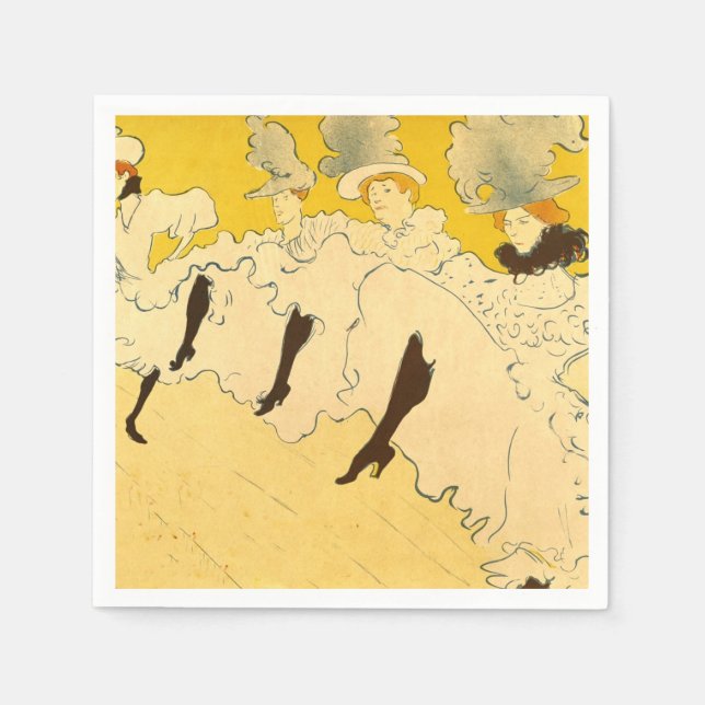 Toulouse Lautrec Yellow Dancing Girl Poster Napkins (Front)