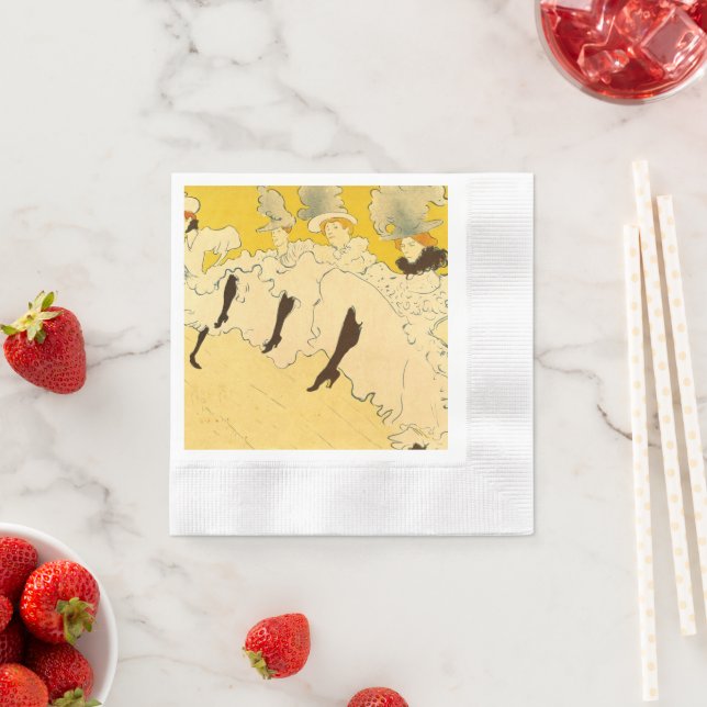 Toulouse Lautrec Yellow Dancing Girl Poster Napkins (Insitu)