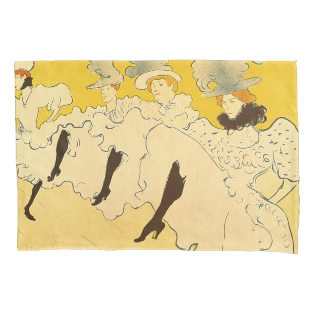 Toulouse Lautrec Yellow Dancing Girl Poster Pillow Case (Front)